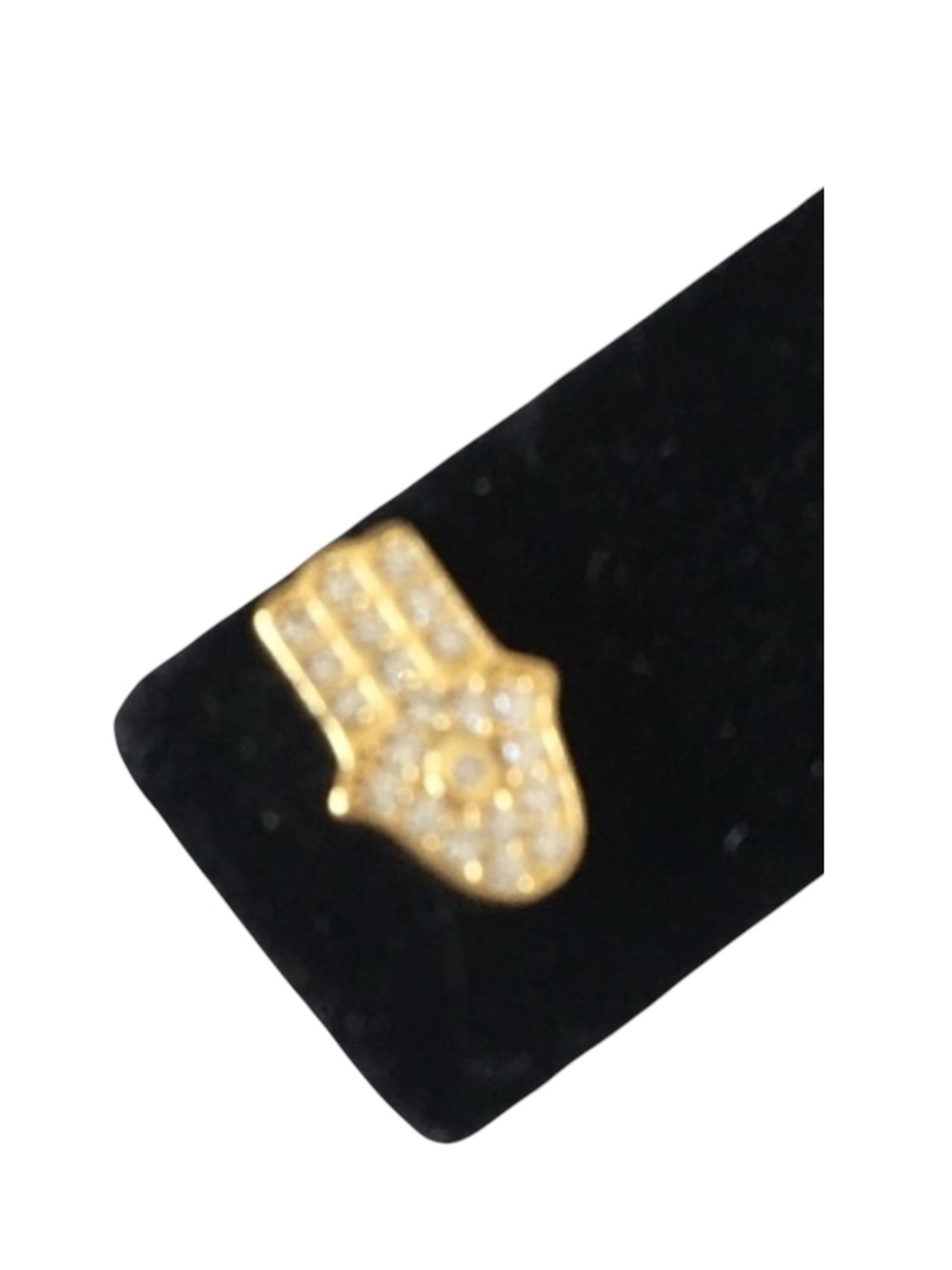 new Pave Cubic Zirconia Hamsa Stud Earrings ❃ 14KT Gold Plated Sterling Silver ❃ - Picture 6 of 16